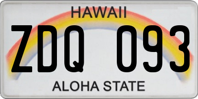 HI license plate ZDQ093