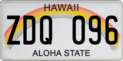HI license plate ZDQ096