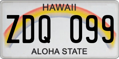 HI license plate ZDQ099