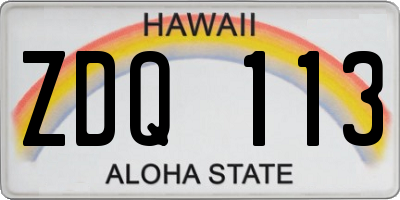 HI license plate ZDQ113