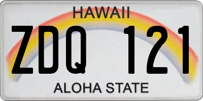 HI license plate ZDQ121
