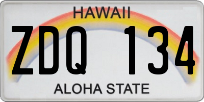 HI license plate ZDQ134