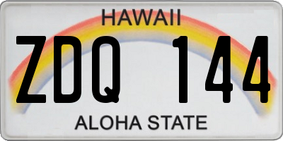 HI license plate ZDQ144