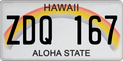 HI license plate ZDQ167