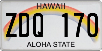 HI license plate ZDQ170