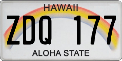 HI license plate ZDQ177