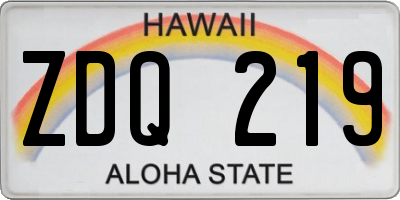 HI license plate ZDQ219