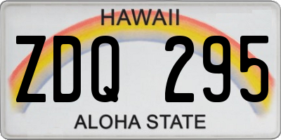 HI license plate ZDQ295