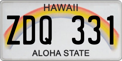 HI license plate ZDQ331
