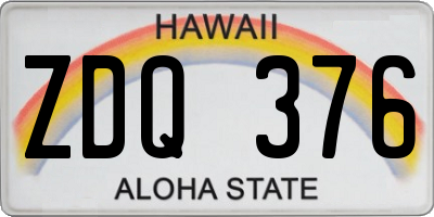 HI license plate ZDQ376