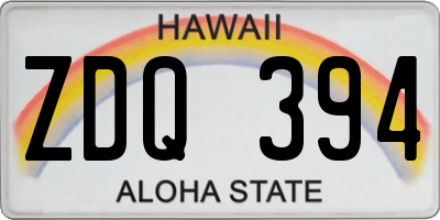 HI license plate ZDQ394