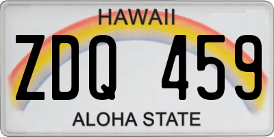 HI license plate ZDQ459