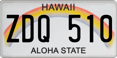 HI license plate ZDQ510