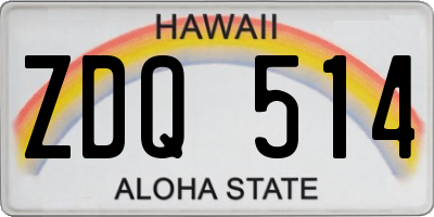 HI license plate ZDQ514