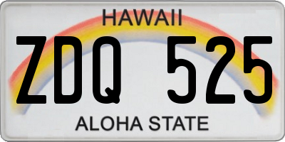 HI license plate ZDQ525