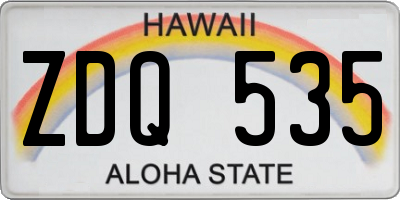 HI license plate ZDQ535