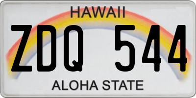 HI license plate ZDQ544