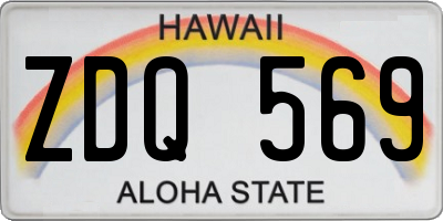HI license plate ZDQ569
