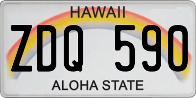 HI license plate ZDQ590