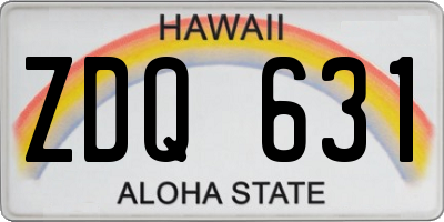HI license plate ZDQ631