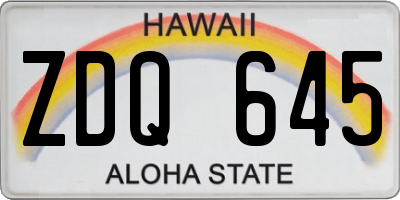 HI license plate ZDQ645