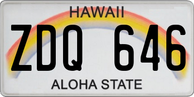 HI license plate ZDQ646
