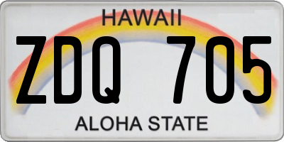 HI license plate ZDQ705