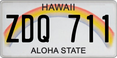 HI license plate ZDQ711