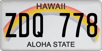 HI license plate ZDQ778