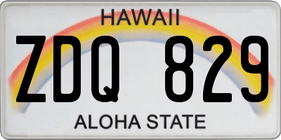 HI license plate ZDQ829