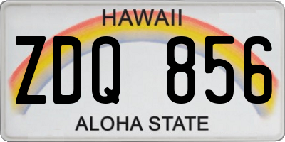 HI license plate ZDQ856