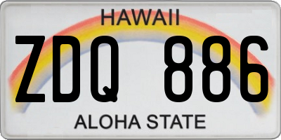 HI license plate ZDQ886