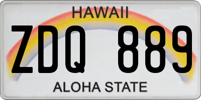 HI license plate ZDQ889