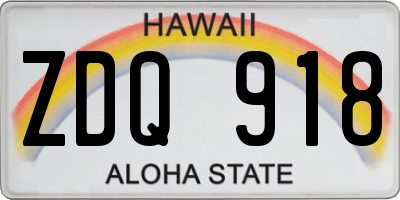HI license plate ZDQ918
