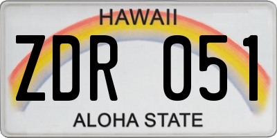 HI license plate ZDR051