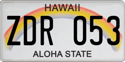 HI license plate ZDR053