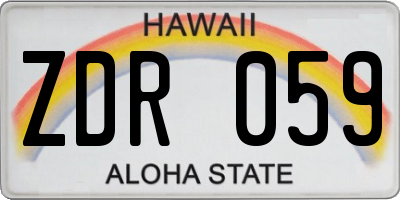 HI license plate ZDR059