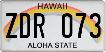 HI license plate ZDR073