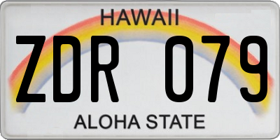 HI license plate ZDR079