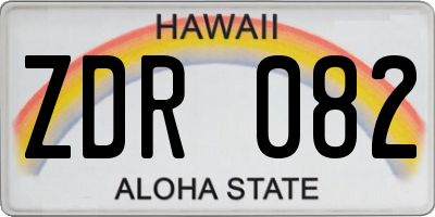HI license plate ZDR082