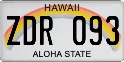 HI license plate ZDR093