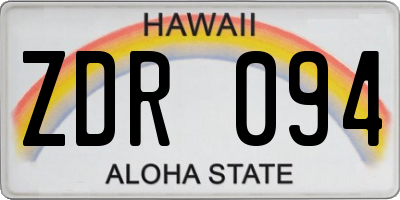 HI license plate ZDR094