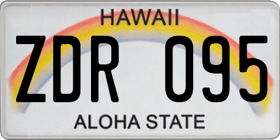 HI license plate ZDR095