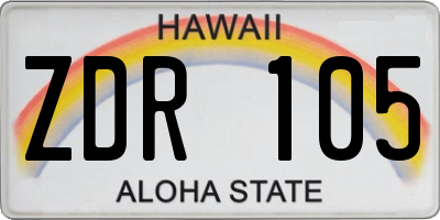 HI license plate ZDR105