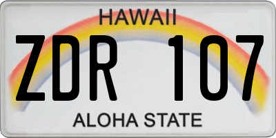 HI license plate ZDR107