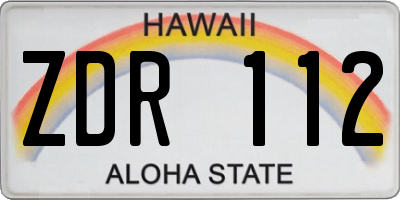 HI license plate ZDR112