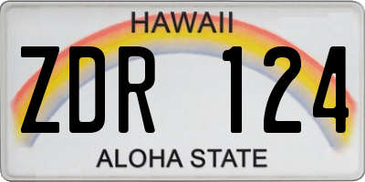 HI license plate ZDR124