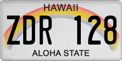 HI license plate ZDR128