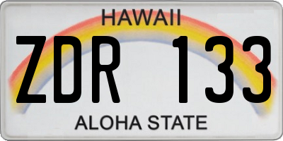 HI license plate ZDR133