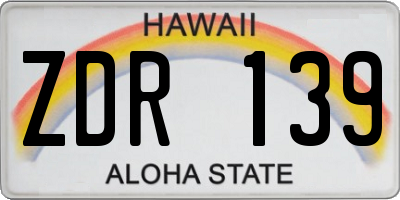 HI license plate ZDR139